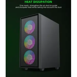 Корпус GAMEMAX Micro ATX без блока живлення, закалене скло Storm Black UA