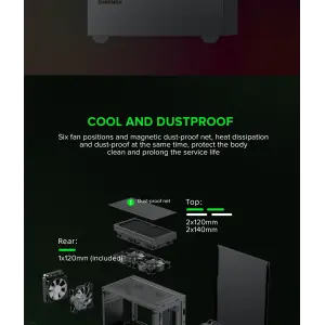 Корпус GAMEMAX Micro ATX без блока живлення, закалене скло Storm Black UA