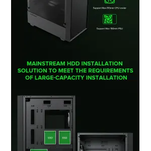 Корпус GAMEMAX Micro ATX без блока живлення, закалене скло Storm Black UA