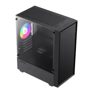 Корпус GAMEMAX Micro ATX без блока живлення, закалене скло Storm Black UA