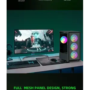 Корпус GAMEMAX Micro ATX без блока живлення, закалене скло Storm Black UA