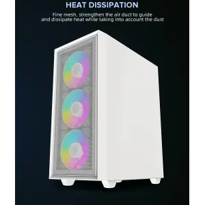 Корпус GAMEMAX Micro ATX без блока живлення, закалене скло Storm White UA