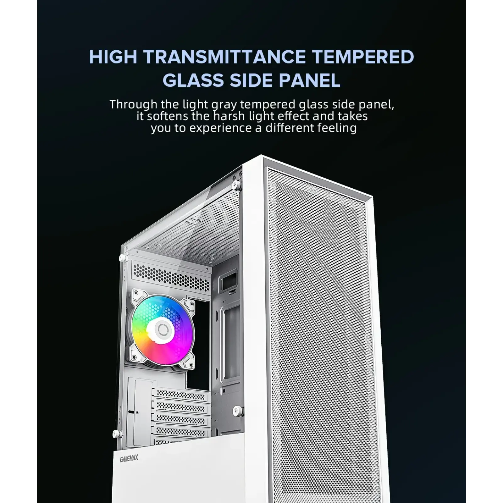 Корпус GAMEMAX Micro ATX без блока живлення, закалене скло Storm White UA