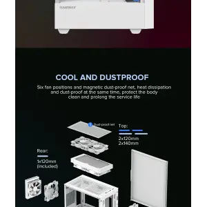 Корпус GAMEMAX Micro ATX без блока живлення, закалене скло Storm White UA