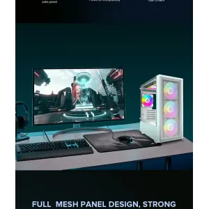 Корпус GAMEMAX Micro ATX без блока живлення, закалене скло Storm White UA