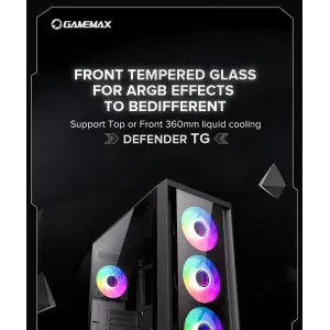 Корпус GAMEMAX Micro ATX без блока живлення, закалене скло Defender TG UA