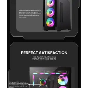 Корпус GAMEMAX Micro ATX без блока живлення, закалене скло Defender TG UA