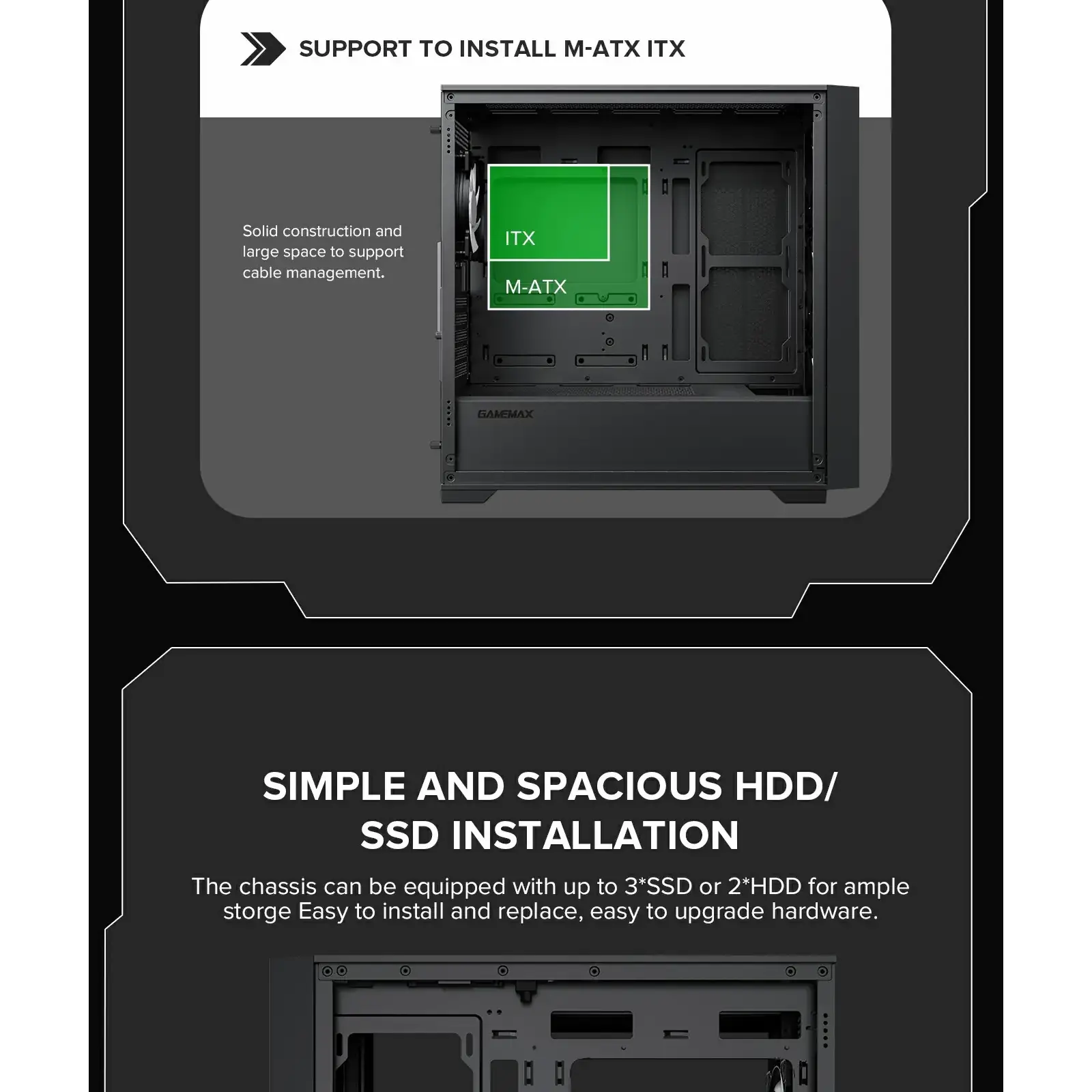 Корпус GAMEMAX Micro ATX без блока живлення, закалене скло Defender TG UA