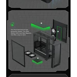 Корпус GAMEMAX Micro ATX без блока живлення, закалене скло Defender TG UA