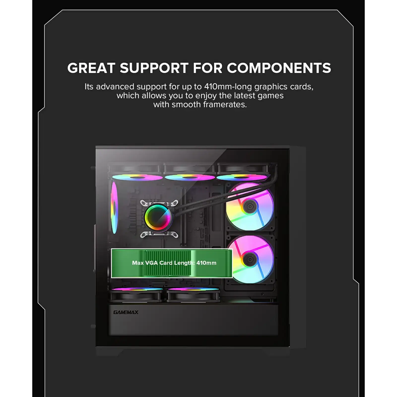 Корпус GAMEMAX Micro ATX без блока живлення, закалене скло Defender TG UA