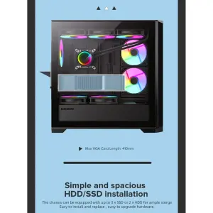 Корпус GAMEMAX Micro ATX без блока живлення, закалене скло Destroyer TGB UA