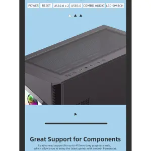 Корпус GAMEMAX Micro ATX без блока живлення, закалене скло Destroyer TGB UA