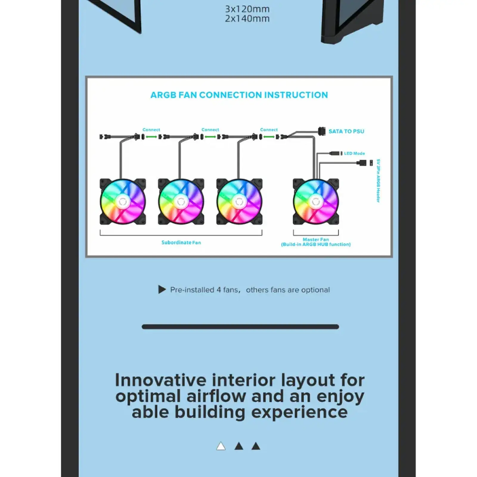 Корпус GAMEMAX Micro ATX без блока живлення, закалене скло Destroyer TGB UA