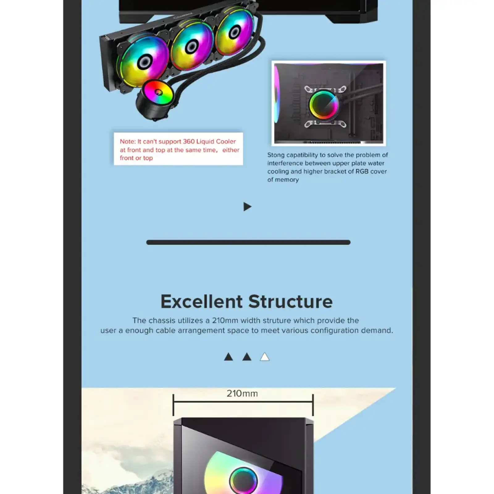 Корпус GAMEMAX Micro ATX без блока живлення, закалене скло Destroyer TGB UA