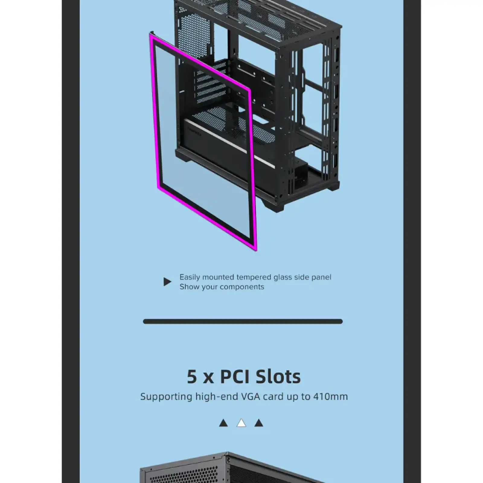 Корпус GAMEMAX Micro ATX без блока живлення, закалене скло Destroyer TGB UA