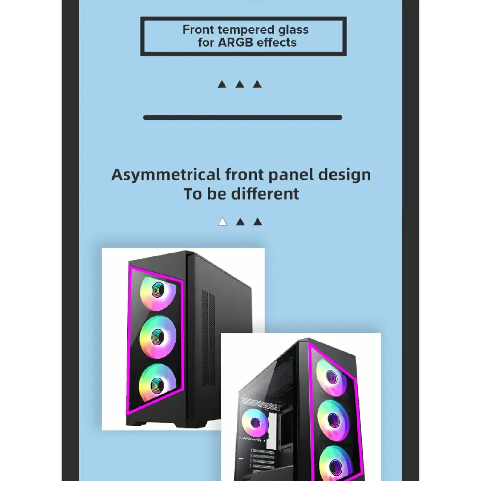 Корпус GAMEMAX Micro ATX без блока живлення, закалене скло Destroyer TGB UA