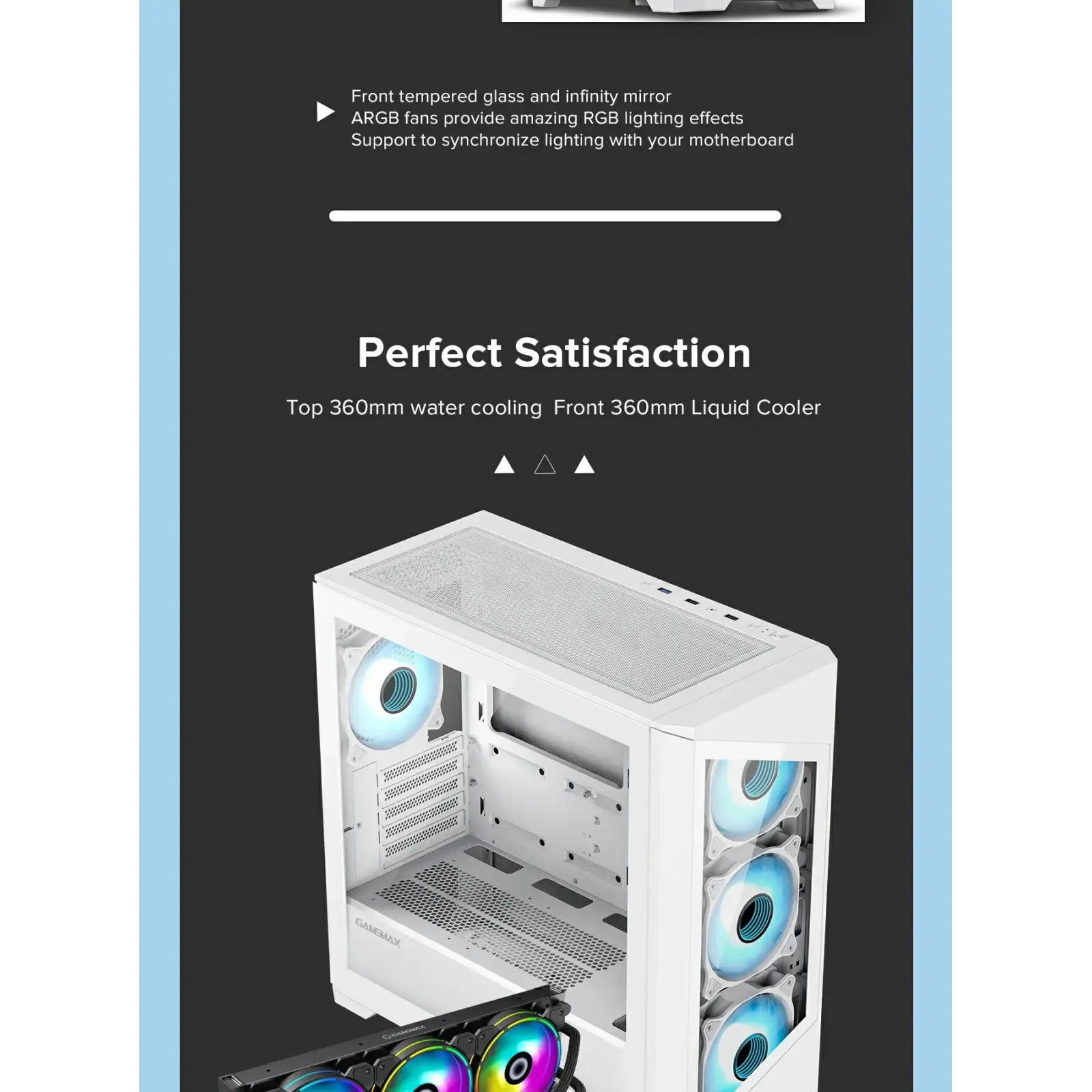 Корпус GAMEMAX Micro ATX без блока живлення , закалене скл о Destroyer TGW UA