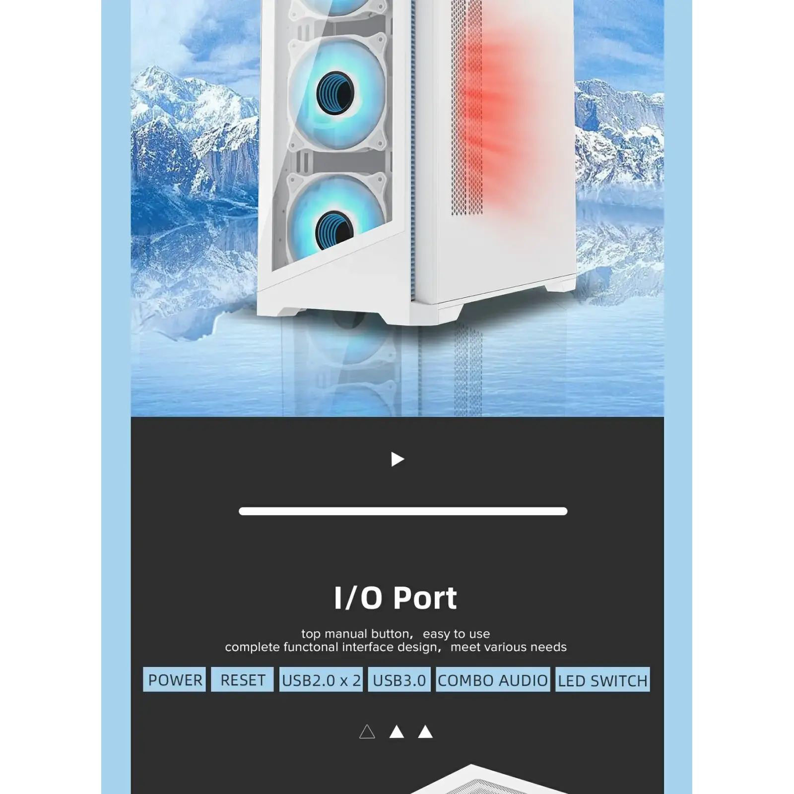 Корпус GAMEMAX Micro ATX без блока живлення , закалене скл о Destroyer TGW UA