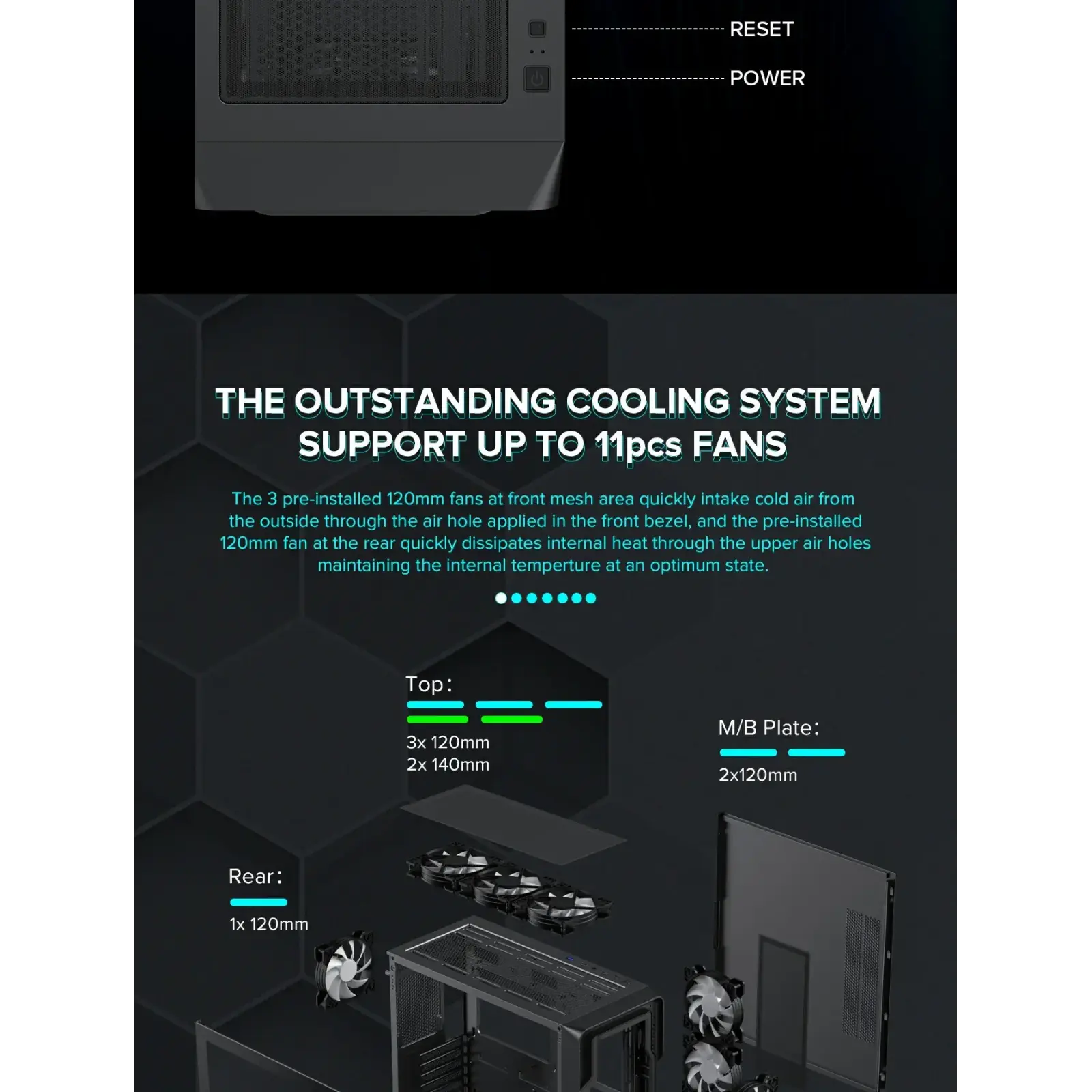 Корпус GAMEMAX Tower E-ATX без блока живлення , закалене с кло Siege BK UA