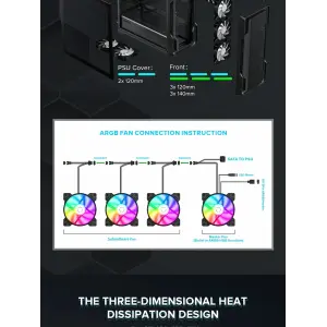 Корпус GAMEMAX Tower E-ATX без блока живлення , закалене с кло Siege BK UA