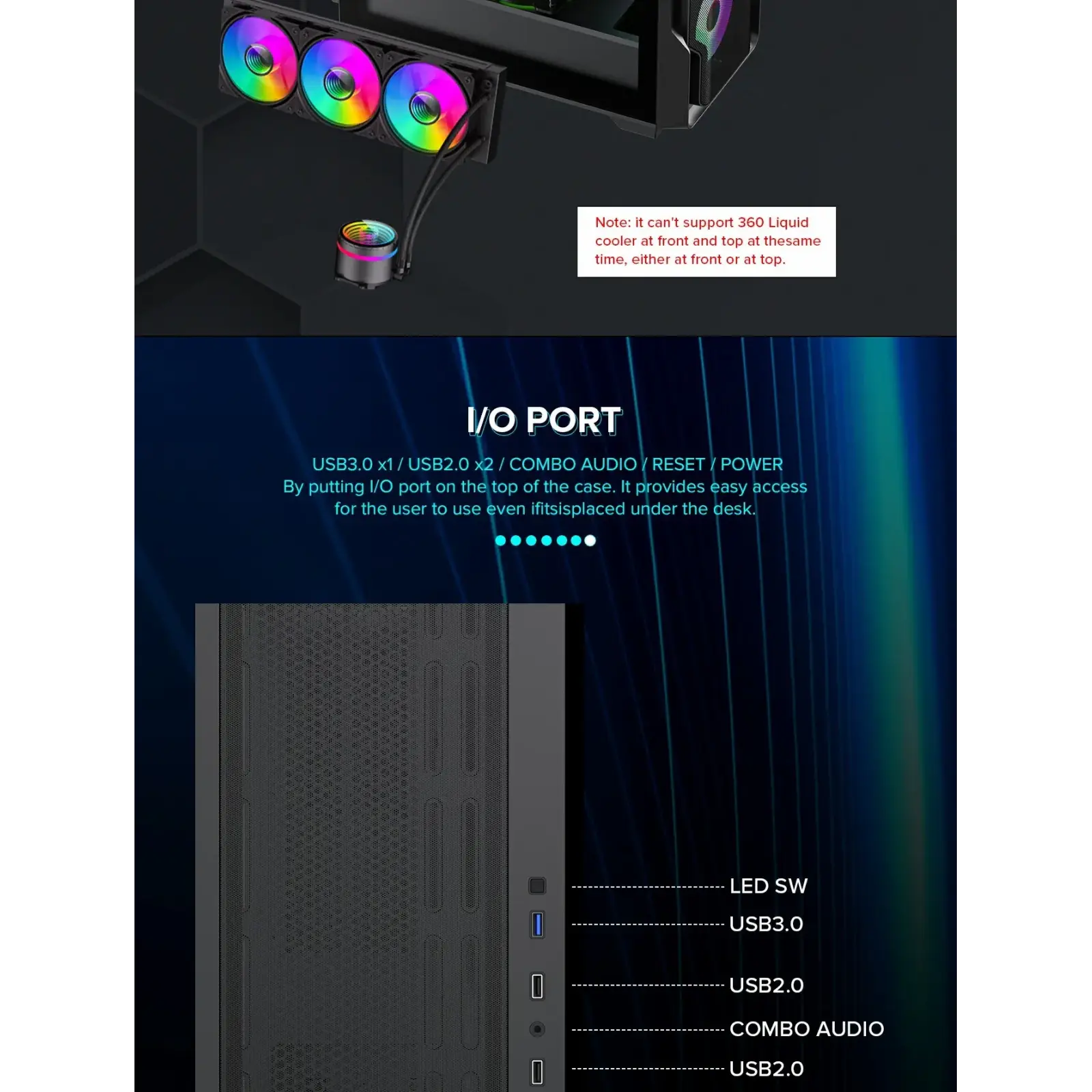 Корпус GAMEMAX Tower E-ATX без блока живлення , закалене с кло Siege BK UA