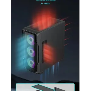 Корпус GAMEMAX Tower E-ATX без блока живлення , закалене с кло Siege BK UA