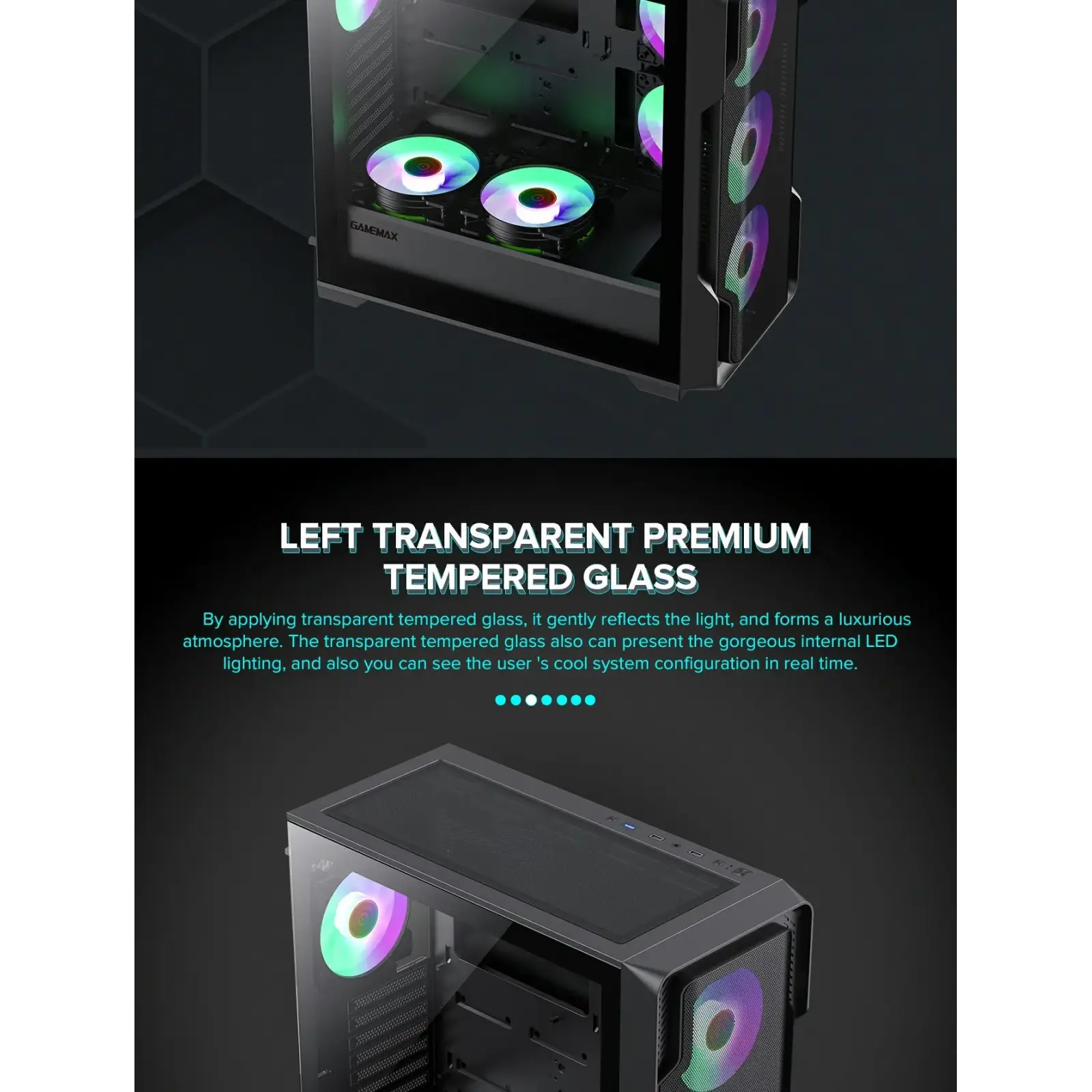 Корпус GAMEMAX Tower E-ATX без блока живлення , закалене с кло Siege BK UA