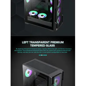 Корпус GAMEMAX Tower E-ATX без блока живлення , закалене с кло Siege BK UA