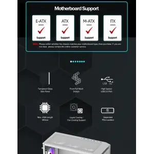 Корпус GAMEMAX Tower E-ATX без блока живлення , закалене с кло Siege WT UA