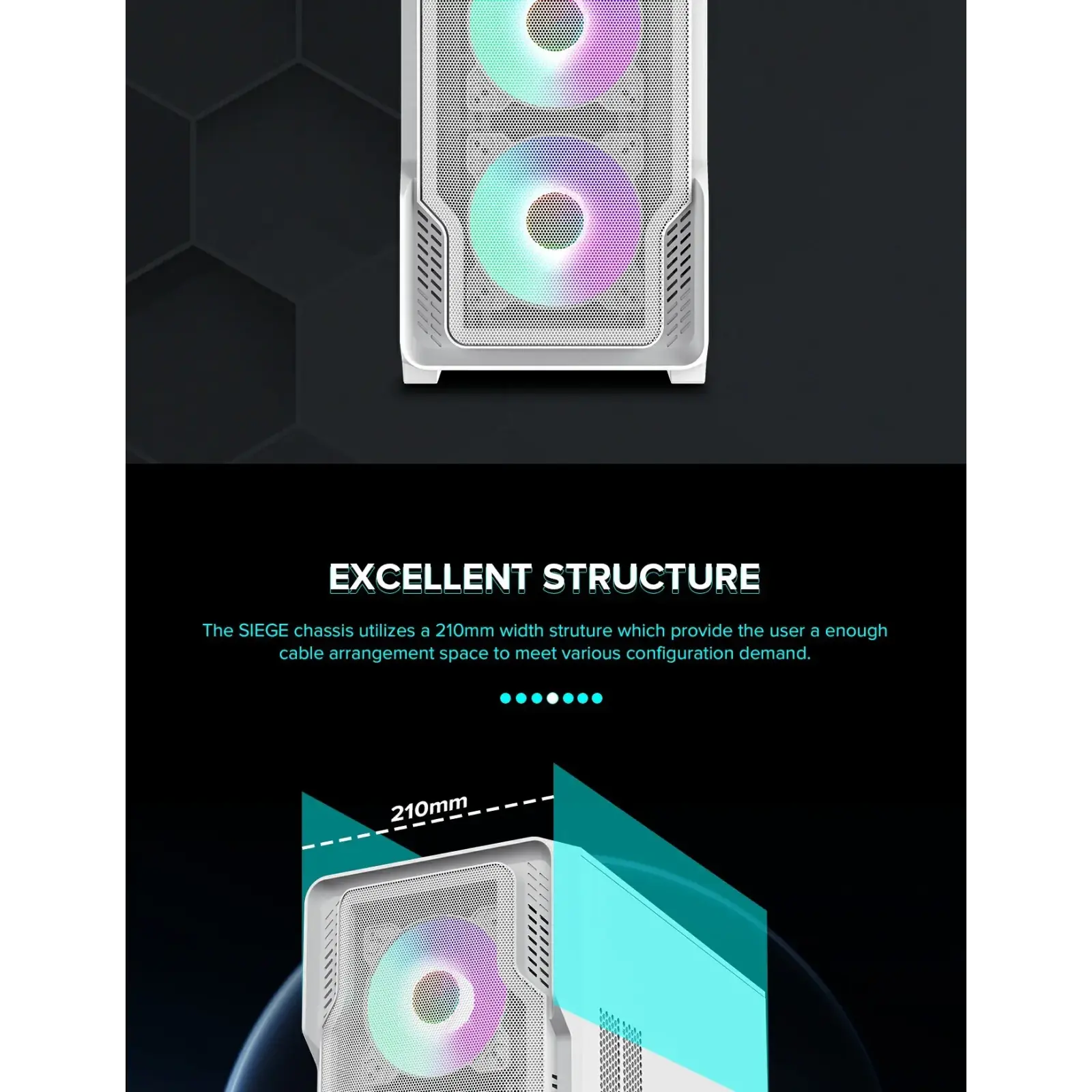 Корпус GAMEMAX Tower E-ATX без блока живлення , закалене с кло Siege WT UA