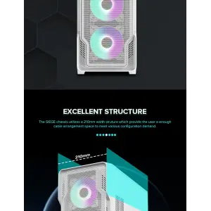 Корпус GAMEMAX Tower E-ATX без блока живлення , закалене с кло Siege WT UA