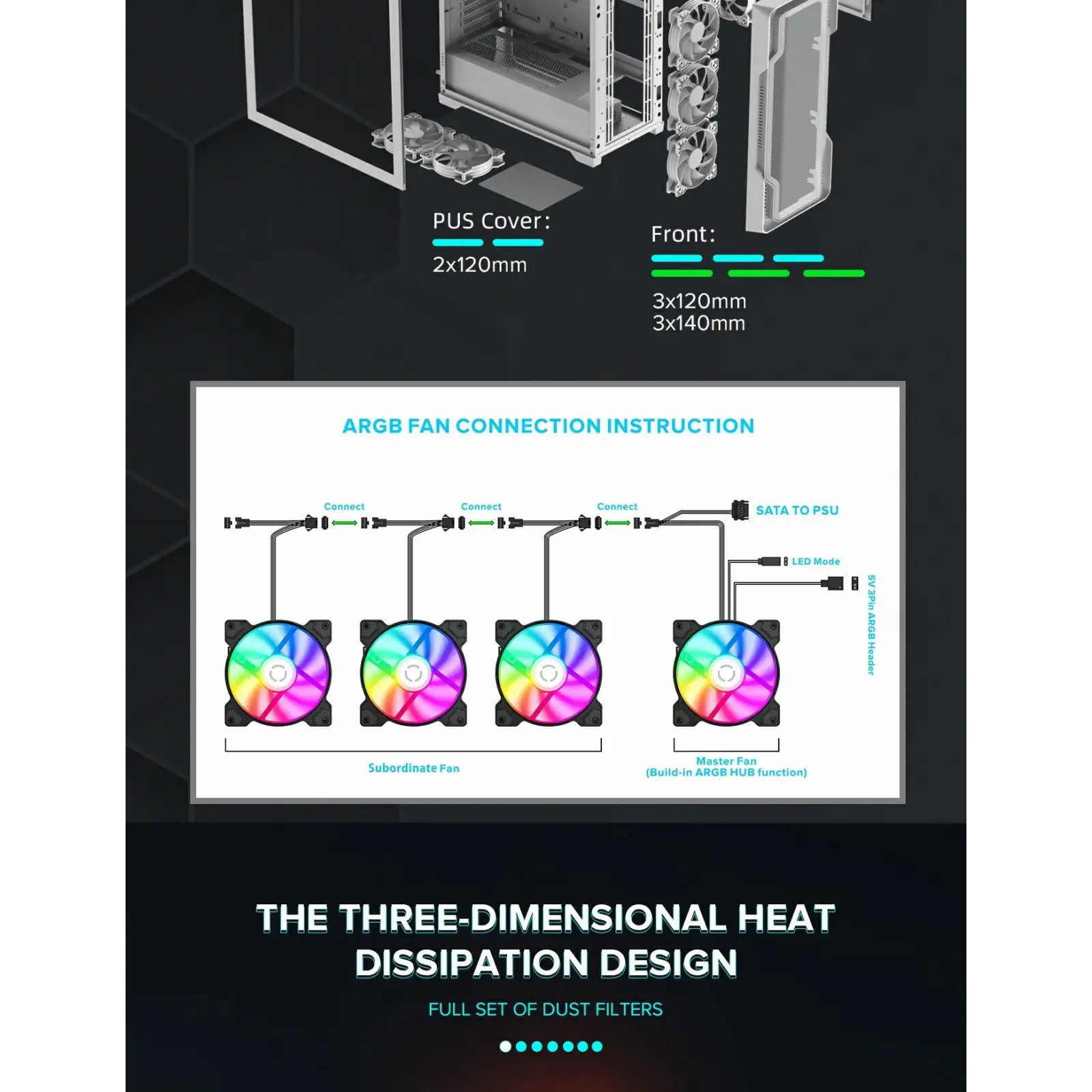 Корпус GAMEMAX Tower E-ATX без блока живлення , закалене с кло Siege WT UA