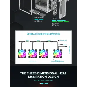 Корпус GAMEMAX Tower E-ATX без блока живлення , закалене с кло Siege WT UA