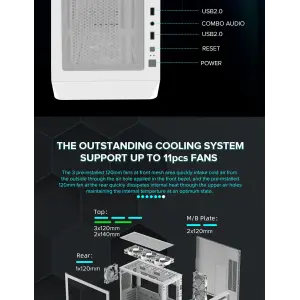 Корпус GAMEMAX Tower E-ATX без блока живлення , закалене с кло Siege WT UA