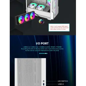 Корпус GAMEMAX Tower E-ATX без блока живлення , закалене с кло Siege WT UA