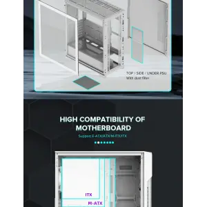 Корпус GAMEMAX Tower E-ATX без блока живлення , закалене с кло Siege WT UA