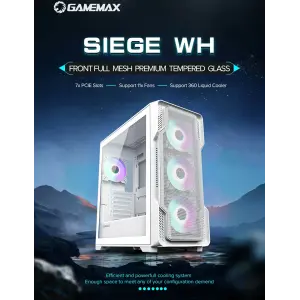 Корпус GAMEMAX Tower E-ATX без блока живлення , закалене с кло Siege WT UA