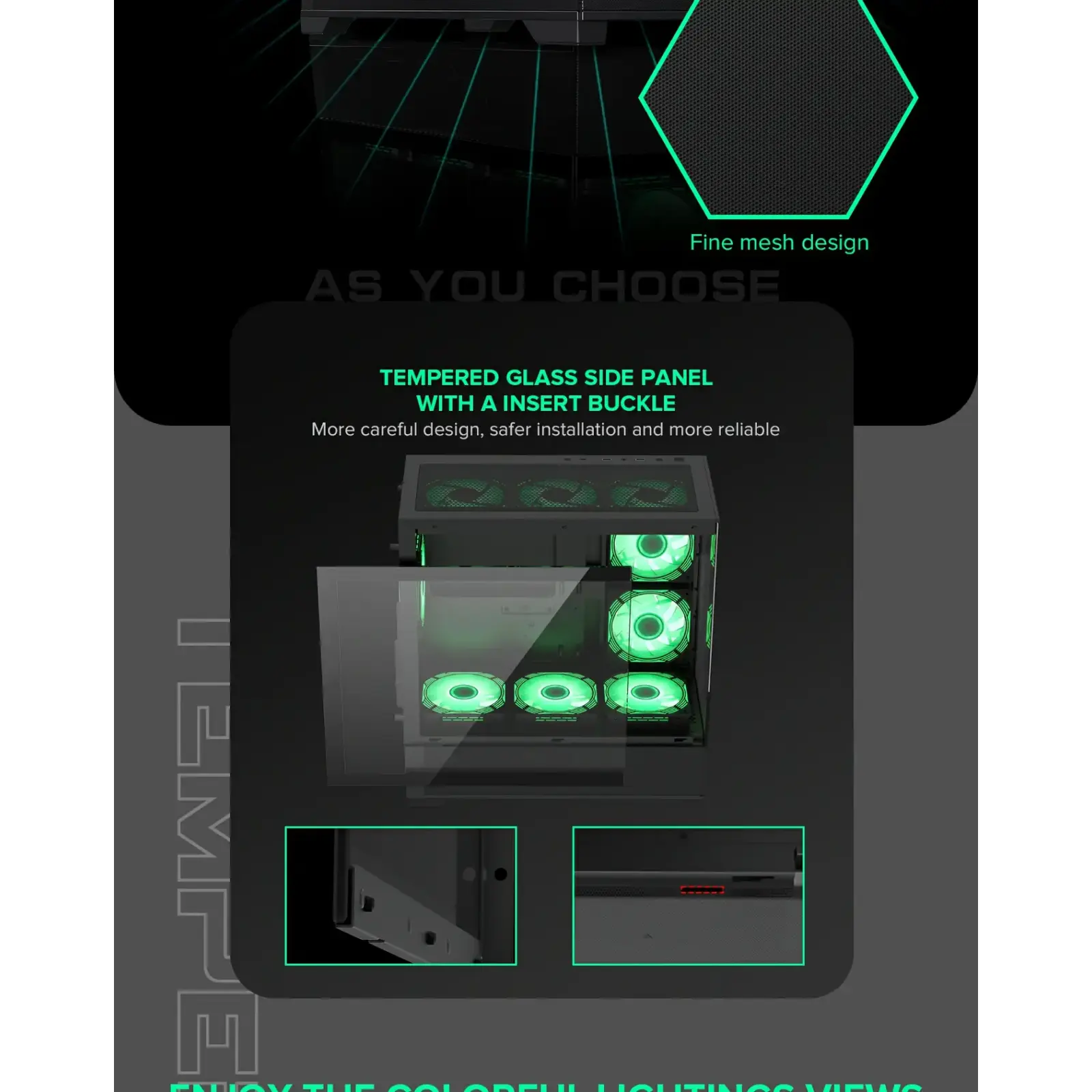 Корпус GAMEMAX Micro-ATX без блока живлення, Tempered Glass, Mesh, USB2.0x2, USB3.0x1 Vista MB UA