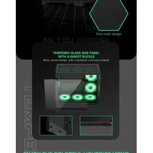 Корпус GAMEMAX Micro-ATX без блока живлення, Tempered Glass, Mesh, USB2.0x2, USB3.0x1 Vista MB UA