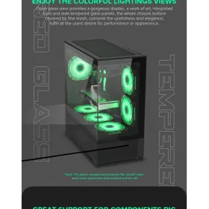 Корпус GAMEMAX Micro-ATX без блока живлення, Tempered Glass, Mesh, USB2.0x2, USB3.0x1 Vista MB UA