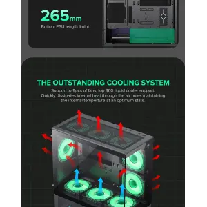 Корпус GAMEMAX Micro-ATX без блока живлення, Tempered Glass, Mesh, USB2.0x2, USB3.0x1 Vista MB UA