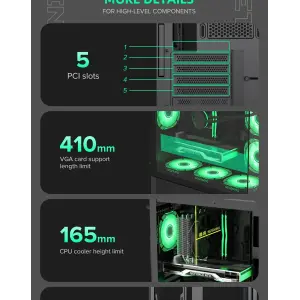 Корпус GAMEMAX Micro-ATX без блока живлення, Tempered Glass, Mesh, USB2.0x2, USB3.0x1 Vista MB UA