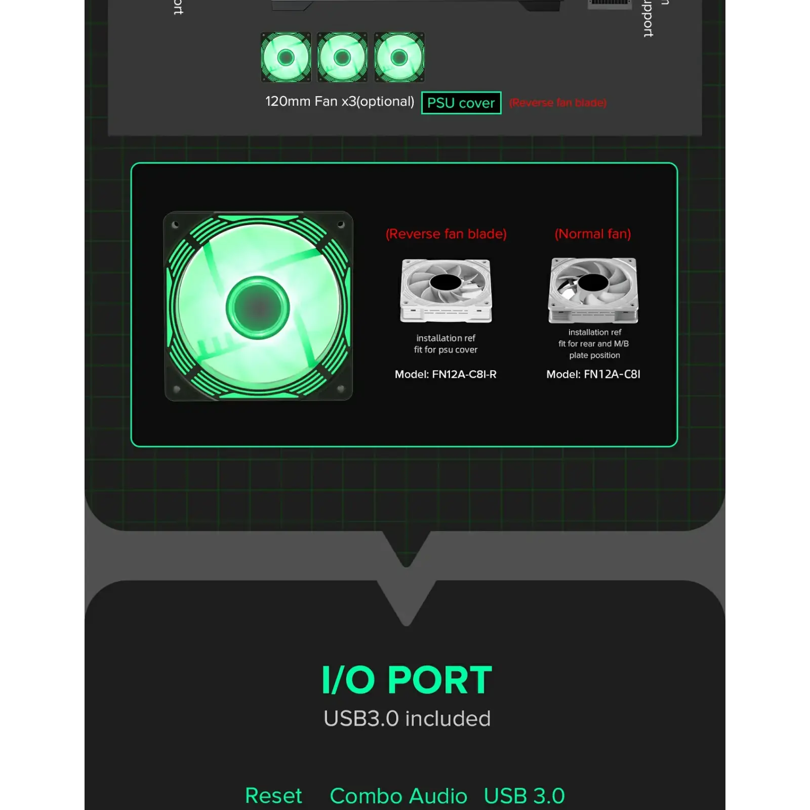 Корпус GAMEMAX Micro-ATX без блока живлення, Tempered Glass, Mesh, USB2.0x2, USB3.0x1 Vista MB UA