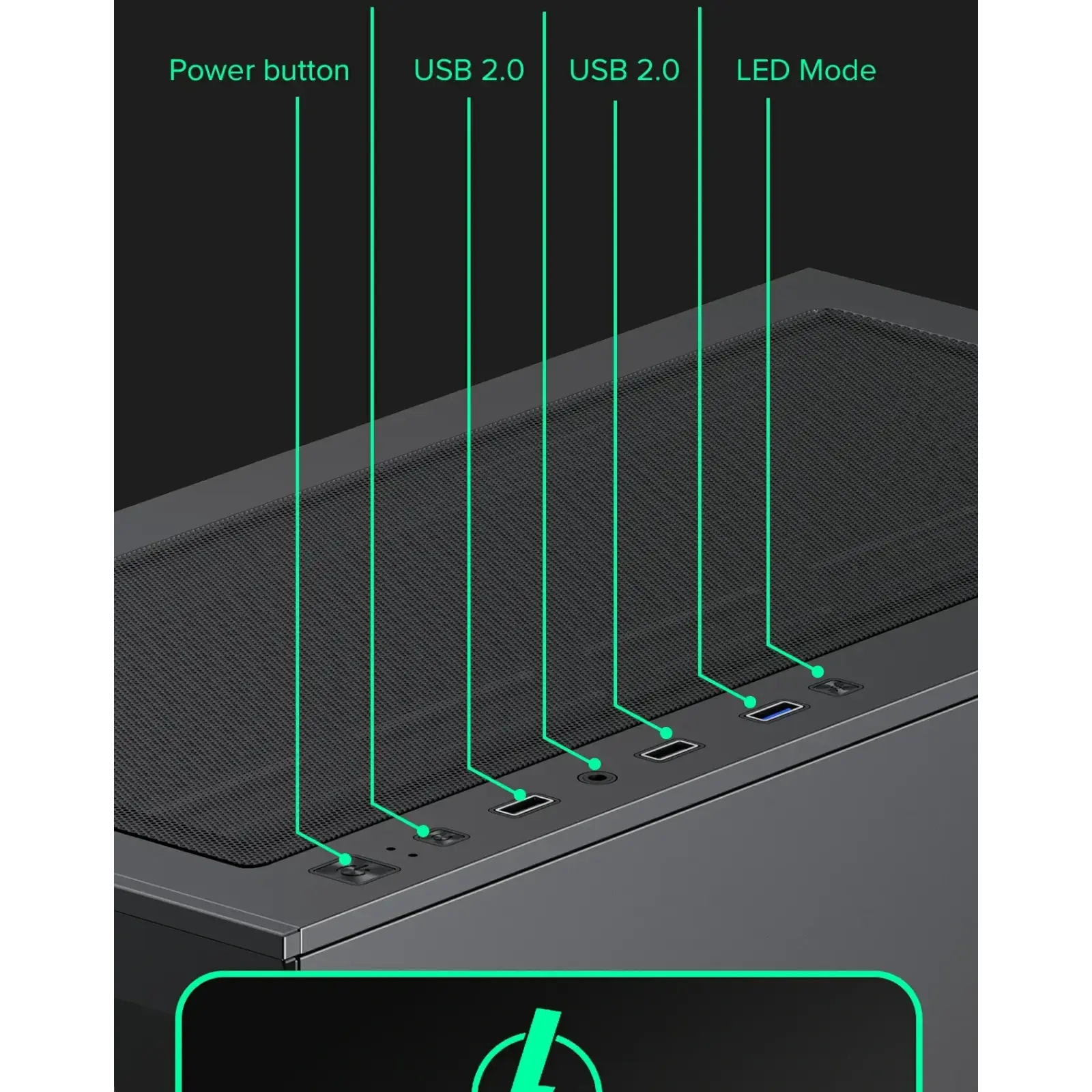 Корпус GAMEMAX Micro-ATX без блока живлення, Tempered Glass, Mesh, USB2.0x2, USB3.0x1 Vista MB UA