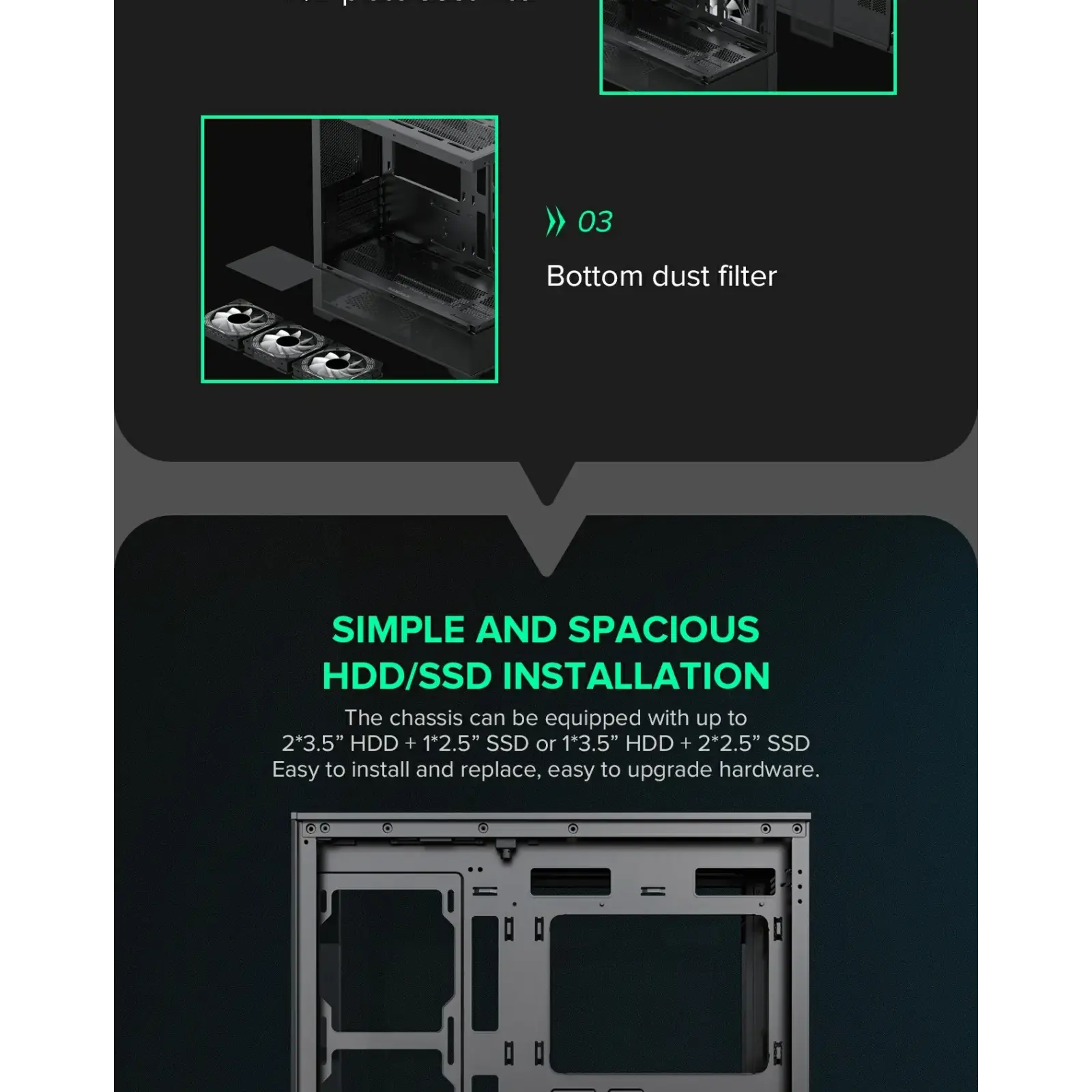 Корпус GAMEMAX Micro-ATX без блока живлення, Tempered Glass, Mesh, USB2.0x2, USB3.0x1 Vista MB UA