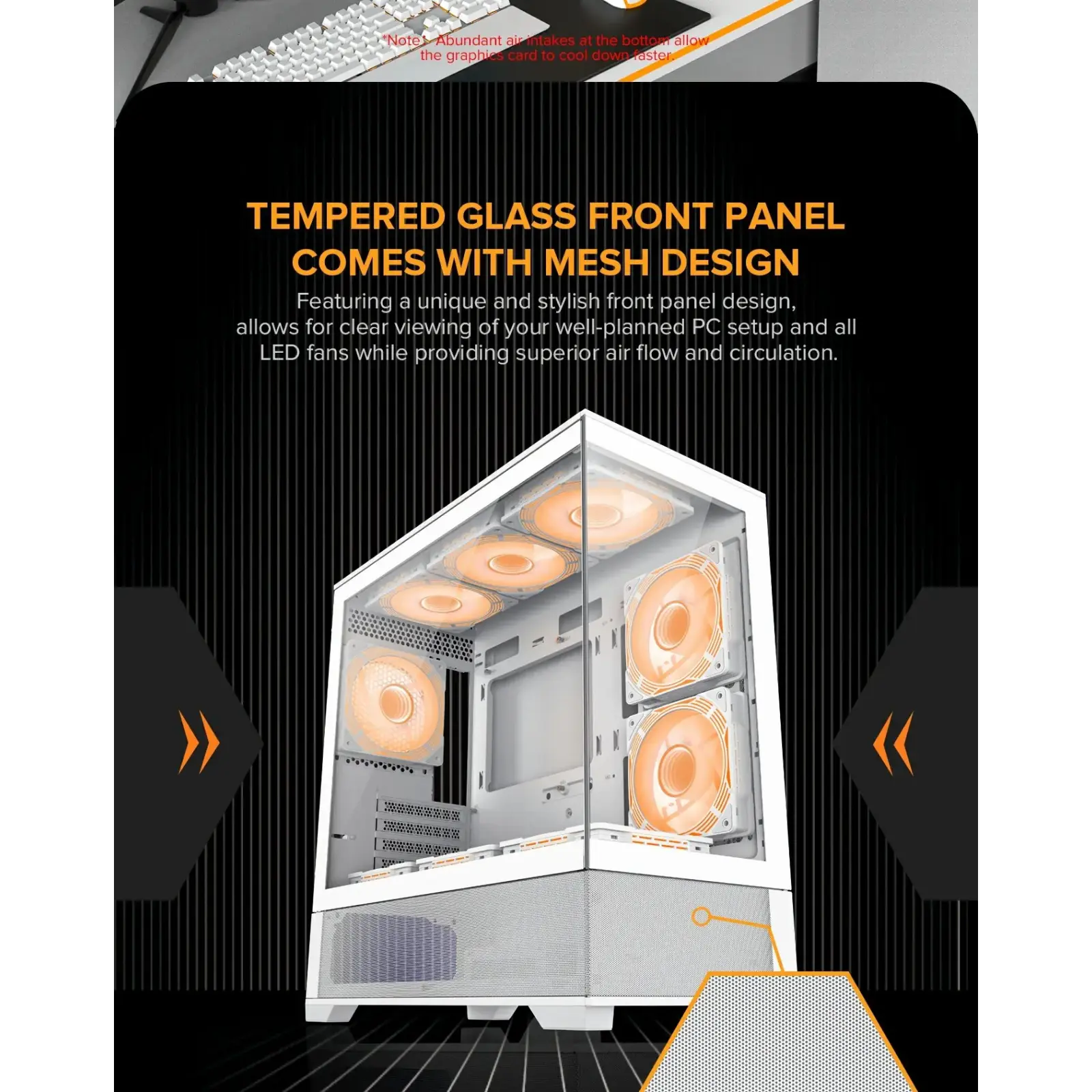 Корпус GAMEMAX Micro-ATX без блока живлення, Tempered Glass, Mesh, USB2.0x2, USB3.0x1 Vista MW UA