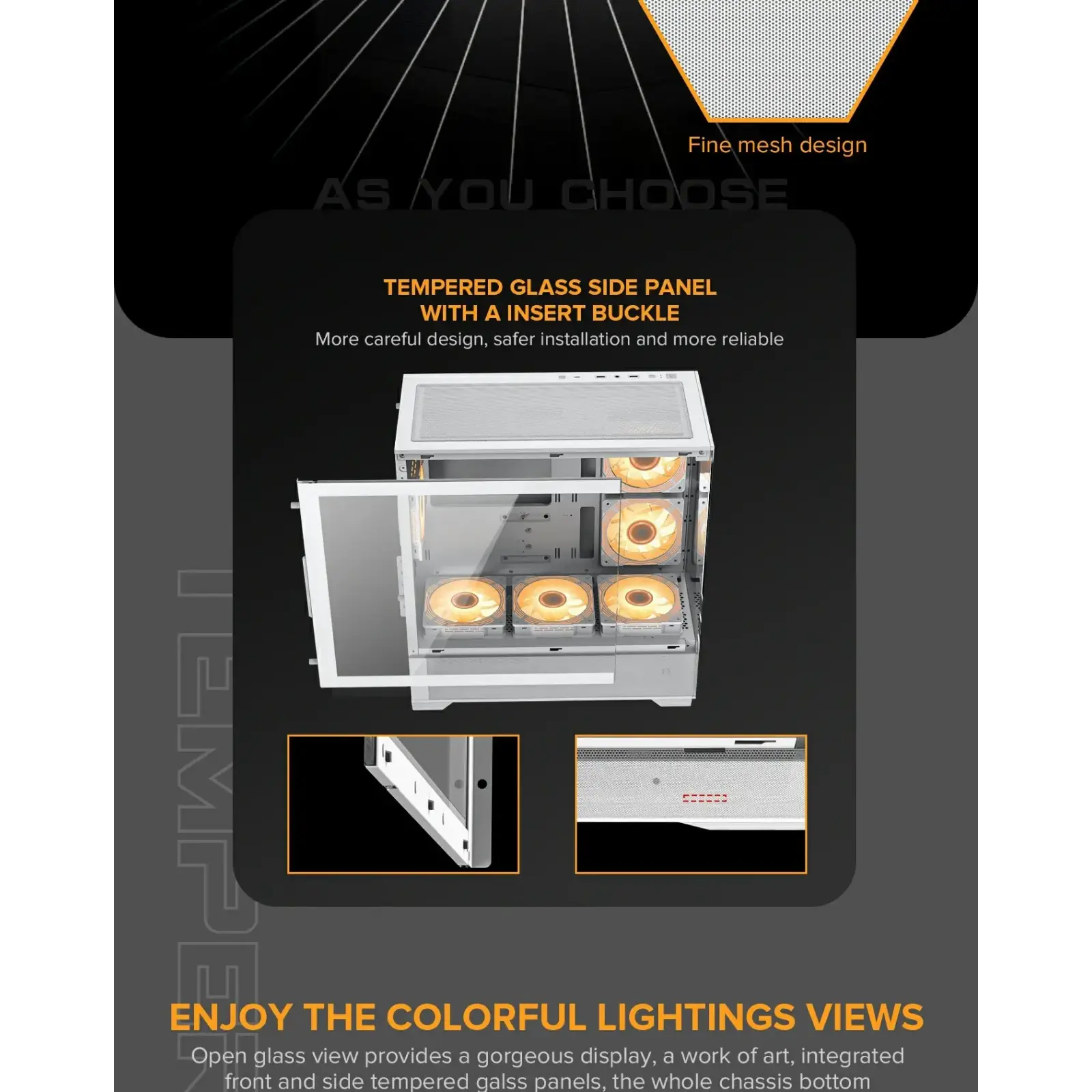 Корпус GAMEMAX Micro-ATX без блока живлення, Tempered Glass, Mesh, USB2.0x2, USB3.0x1 Vista MW UA