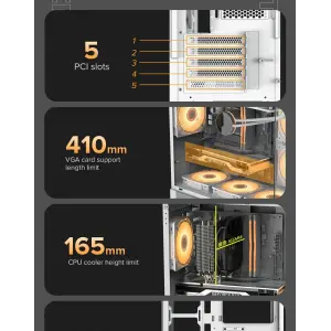 Корпус GAMEMAX Micro-ATX без блока живлення, Tempered Glass, Mesh, USB2.0x2, USB3.0x1 Vista MW UA