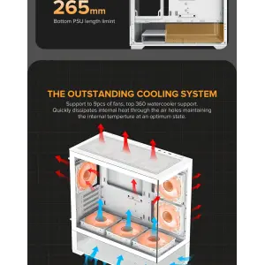 Корпус GAMEMAX Micro-ATX без блока живлення, Tempered Glass, Mesh, USB2.0x2, USB3.0x1 Vista MW UA