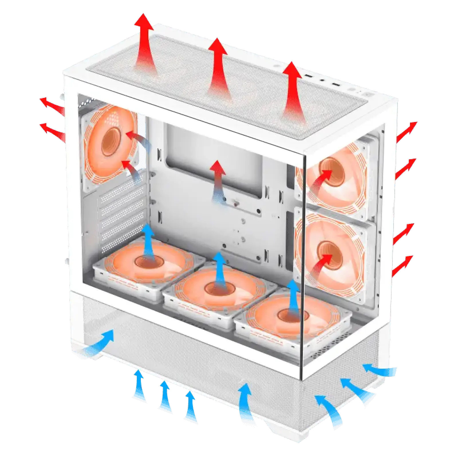 Корпус GAMEMAX Micro-ATX без блока живлення, Tempered Glass, Mesh, USB2.0x2, USB3.0x1 Vista MW UA